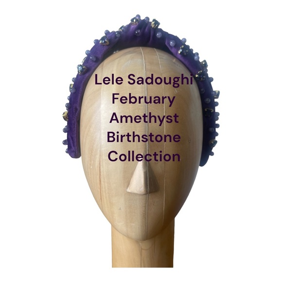 Lele Sadoughi February Amethyst Birthstone Collection Headband Like New - Picture 1 of 11